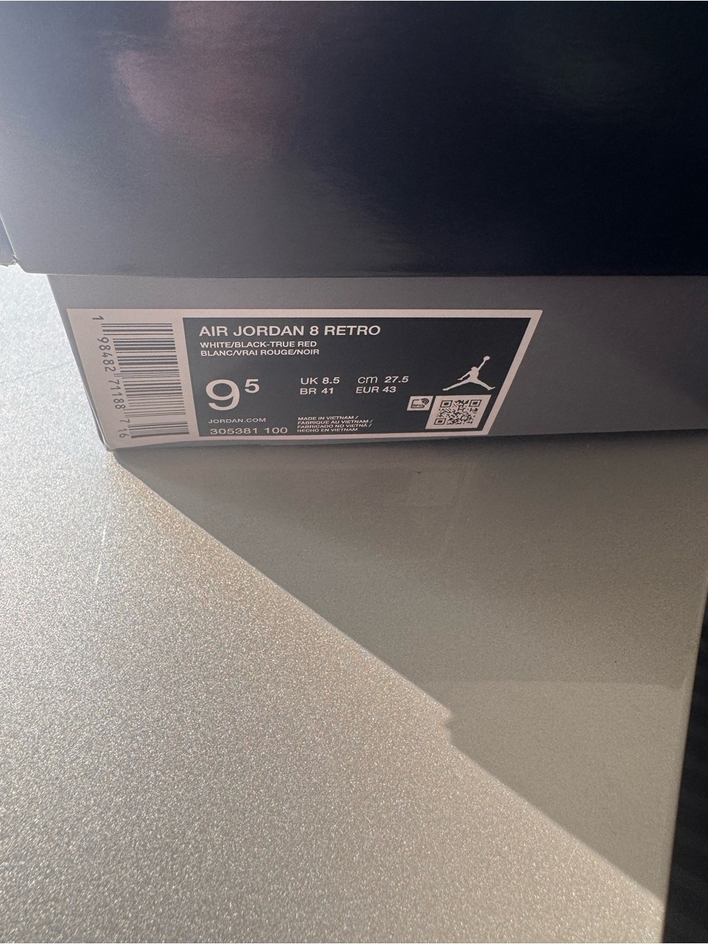 Jordan Air Jordan 8 Retro White/Black/True Red Box Label